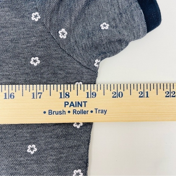 Original Penguin Polo Shirt Navy White Flowers Collared Men's Size Medium - Picture 6 of 8